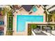 Birds-eye view of the pool highlighting the cabana area, tanning beds and lounge chairs at 1717 E Morten Ave # 7, Phoenix, AZ 85020