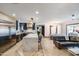 Open floor plan of living room and kitchen; great for entertaining and spending time together at 1744 E Luke Ave, Phoenix, AZ 85016
