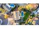 This aerial view showcases the property with a large pool, mature landscaping, and backyard oasis at 3744 E Evans Dr, Phoenix, AZ 85032