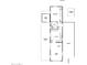 Detailed floor plan showcasing the layout of the home, including the living room, kitchen, and bedroom at 44 S Hawes Rd # B7, Mesa, AZ 85208