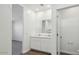 Bright bathroom with double sink vanity and neutral walls and flooring at 5742 E Smeaton Pl, San Tan Valley, AZ 85140