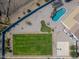 Aerial view of a pool and other backyard recreation areas at 11225 E Starflower Ct, Chandler, AZ 85249