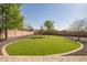 Well-manicured backyard with artificial turf and gravel provides a low-maintenance outdoor space at 14302 W Laurel Ln, Surprise, AZ 85379