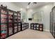 Spacious bonus room with plush carpet and built-in display shelves at 15936 W Bonitos Dr, Goodyear, AZ 85395