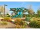 Community playground and picnic tables with sun shade and walking path at 2330 E Lieber Pl, Phoenix, AZ 85024