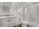 Clean bathroom featuring a shower with glass doors, vanity, and natural light at 2650 W Union Hills Dr # 91, Phoenix, AZ 85027