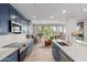 Modern kitchen with marble countertops, stainless steel appliances, and scenic views from large windows at 7700 E Gainey Ranch Rd # 127, Scottsdale, AZ 85258