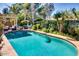 Inviting backyard pool surrounded by lush greenery and a covered patio at 16026 N 171St Ln, Surprise, AZ 85388