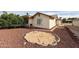Backyard features desert landscaping, privacy wall and patio area at 1699 Leisure World --, Mesa, AZ 85206