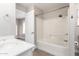 Bathroom featuring a vanity, tub with shower and tile at 1819 W Joy Ranch Rd, Phoenix, AZ 85086