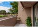 Balcony overlooking golf course featuring plants, string lights, and sitting area at 1920 W Lindner W Ave # 277, Mesa, AZ 85202