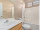 Clean bathroom featuring a vanity with a sink and a combined tub and shower at 40915 N Columbia Trl, Anthem, AZ 85086