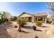 Landscaped backyard with gravel, cacti, and potted plants, offering a serene outdoor retreat at 583 W Bismark St, San Tan Valley, AZ 85143