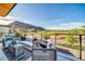 This outdoor terrace features comfortable seating and stunning mountain and golf course views at 6331 E Phoenician Blvd # 6, Scottsdale, AZ 85251