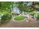 An outdoor space with manicured lawn, mature trees, and a built-in hot tub offer relaxation and beauty at 9621 N 83Rd Way, Scottsdale, AZ 85258