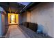 Inviting front entry with desert landscaping and covered walkway at 9621 N 83Rd Way, Scottsdale, AZ 85258