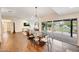 Bright living space with hardwood floors, dining area, and patio doors leading to the backyard at 9621 N 83Rd Way, Scottsdale, AZ 85258