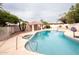 Backyard pool with a gazebo, and a basketball hoop offer outdoor recreation and relaxation at 10421 N 77Th Pl, Scottsdale, AZ 85258