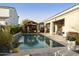 Beautiful backyard pool with a gazebo and comfortable lounge chairs for relaxing at 20594 S 194Th Pl, Queen Creek, AZ 85142