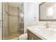 Bathroom featuring a glass shower and stylish vanity at 2530 E Randall Dr, Tempe, AZ 85288