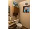 Quaint bathroom featuring a decorative theme, storage cabinet, and a small window with natural light at 45020 N 18Th St, New River, AZ 85087