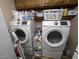 Efficient laundry room with Samsung washer and dryer, and ample storage for supplies at 45020 N 18Th St, New River, AZ 85087