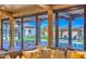 Living room with view of the pool and backyard through large sliding glass doors at 5237 E Montgomery E Rd, Cave Creek, AZ 85331