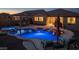 Stunning backyard oasis with a private pool, spa, and covered patio area perfect for entertaining at 10547 E Relativity Ave, Mesa, AZ 85212