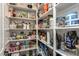 Walk-in pantry featuring ample shelving for organized food storage and kitchen essentials at 10547 E Relativity Ave, Mesa, AZ 85212