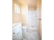 Bathroom featuring a walk-in shower and modern vanity with sink at 1209 W 1St Pl, Mesa, AZ 85201