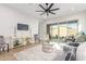 Well-lit living room with access to the backyard through sliding glass doors at 13314 W Dale Ln, Peoria, AZ 85383