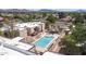 Aerial view of the community featuring the pool at 1340 N Recker Rd # 254, Mesa, AZ 85205