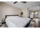 Bedroom featuring neutral walls, ceiling fan and light colored rug and natural light at 1755 W Lawrence Ln, Phoenix, AZ 85021