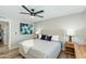 Calm and inviting bedroom with a patterned bedspread and soft lighting at 4381 N 86Th St, Scottsdale, AZ 85251