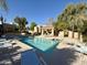 A community swimming pool with blue lounge chairs and a covered gazebo at 9065 E Gary Rd # 129, Scottsdale, AZ 85260