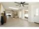 Bright living room with neutral colors, modern decor, skylight and wood-look flooring at 120 W Thunderbird Rd, Phoenix, AZ 85023