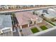 Aerial view showcasing the home's desert landscape, stone accents, spacious layout, and prime neighborhood location at 1464 E Aris Dr, Gilbert, AZ 85298