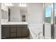 Stylish bathroom with double sinks, vanity and a large soaking tub at 2681 N Riverside Dr, Florence, AZ 85132