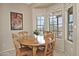 Cozy breakfast nook featuring a wood table and chairs, flooded with natural light from multiple windows at 30066 N Holly Dr, San Tan Valley, AZ 85144
