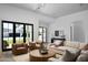 Bright living room with a large black-framed window view and modern furnishings at 3634 N 47Th St, Phoenix, AZ 85018