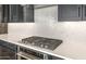 Close-up of kitchen details including stainless gas range and backsplash at 18742 N 269Th Ln, Buckeye, AZ 85396