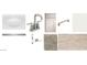 Selection of bathroom materials, including sink, faucet, cabinet, hardware, and flooring at 22803 E Lords Way, Queen Creek, AZ 85142