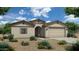 Inviting single-story home featuring a tile roof, stucco exterior, desert landscaping, and an attached two-car garage at 2524 N Pony Ln, Casa Grande, AZ 85122