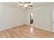 Bedroom with ceiling fan and adjoining bathroom access at 2929 E Main St # 135, Mesa, AZ 85213