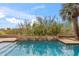 Sparkling pool with stone accents and lush greenery, creating a serene oasis for relaxation and outdoor enjoyment at 6508 N 28Th St, Phoenix, AZ 85016