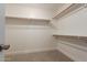 Empty walk-in closet with carpet floors and clothes hanging rods at 9413 W Pioneer St, Tolleson, AZ 85353