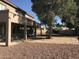 Spacious backyard featuring neutral landscaping, a large shade tree and covered patio with exterior lighting at 14435 W Verde Ln, Goodyear, AZ 85395