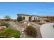 Attractive front yard featuring desert landscaping, mature trees, and a paved walkway to the home at 19051 N 259Th Ave, Buckeye, AZ 85396