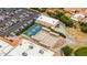 Aerial view showcasing basketball court, bocce ball, and adjacent parking at 2415 Leisure World --, Mesa, AZ 85206