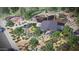 Overhead view of community park, including picnic areas, shaded playground, seating, and drought-resistant landscaping at 2434 W Hidalgo Ave, Phoenix, AZ 85041